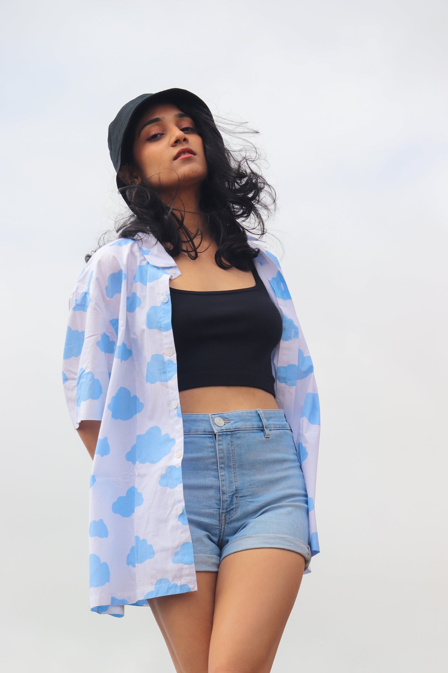 Alag Asmaan | White Cloud Print | Unisex Shirt