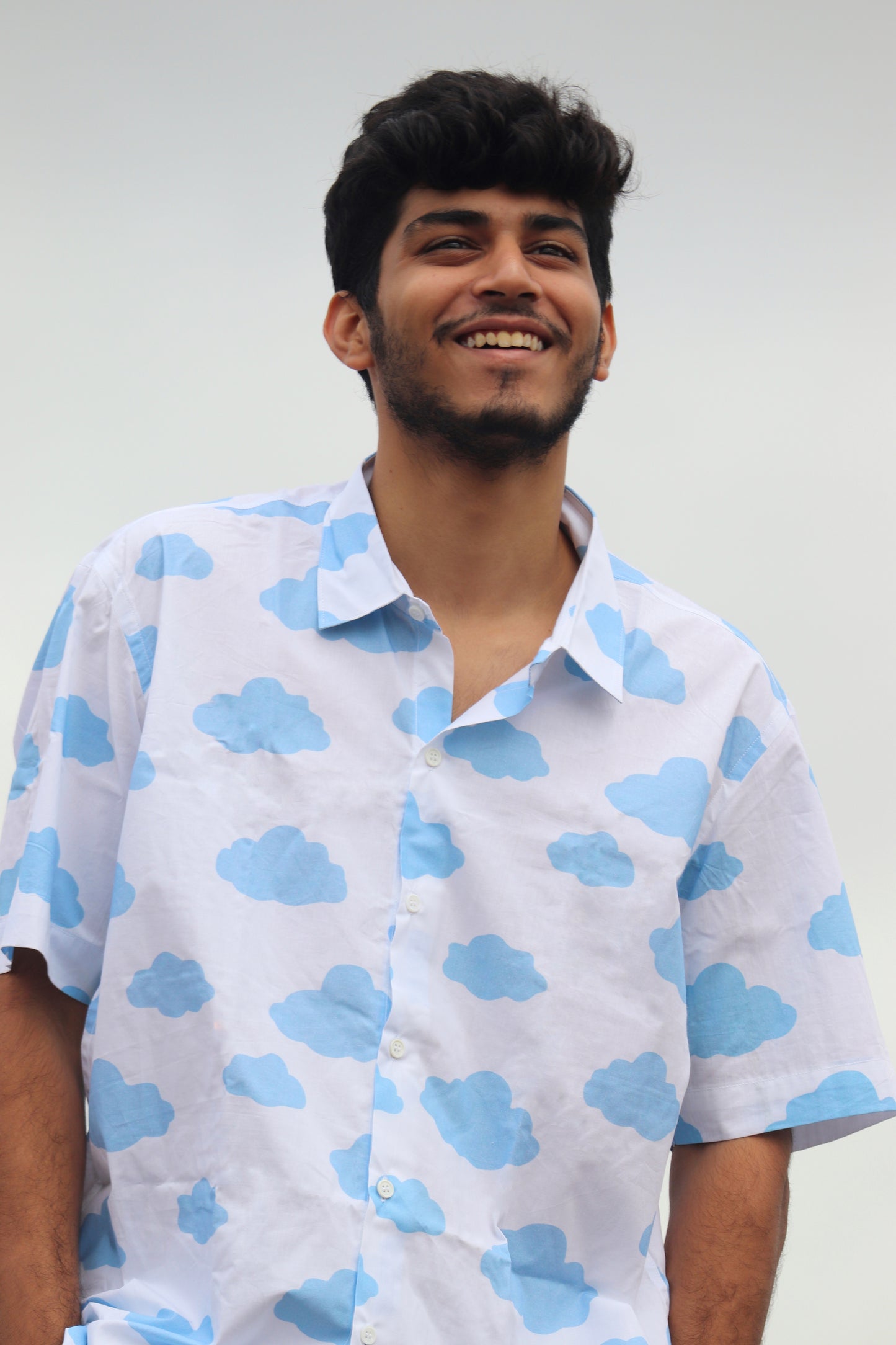 Alag Asmaan | White Cloud Print | Unisex Shirt