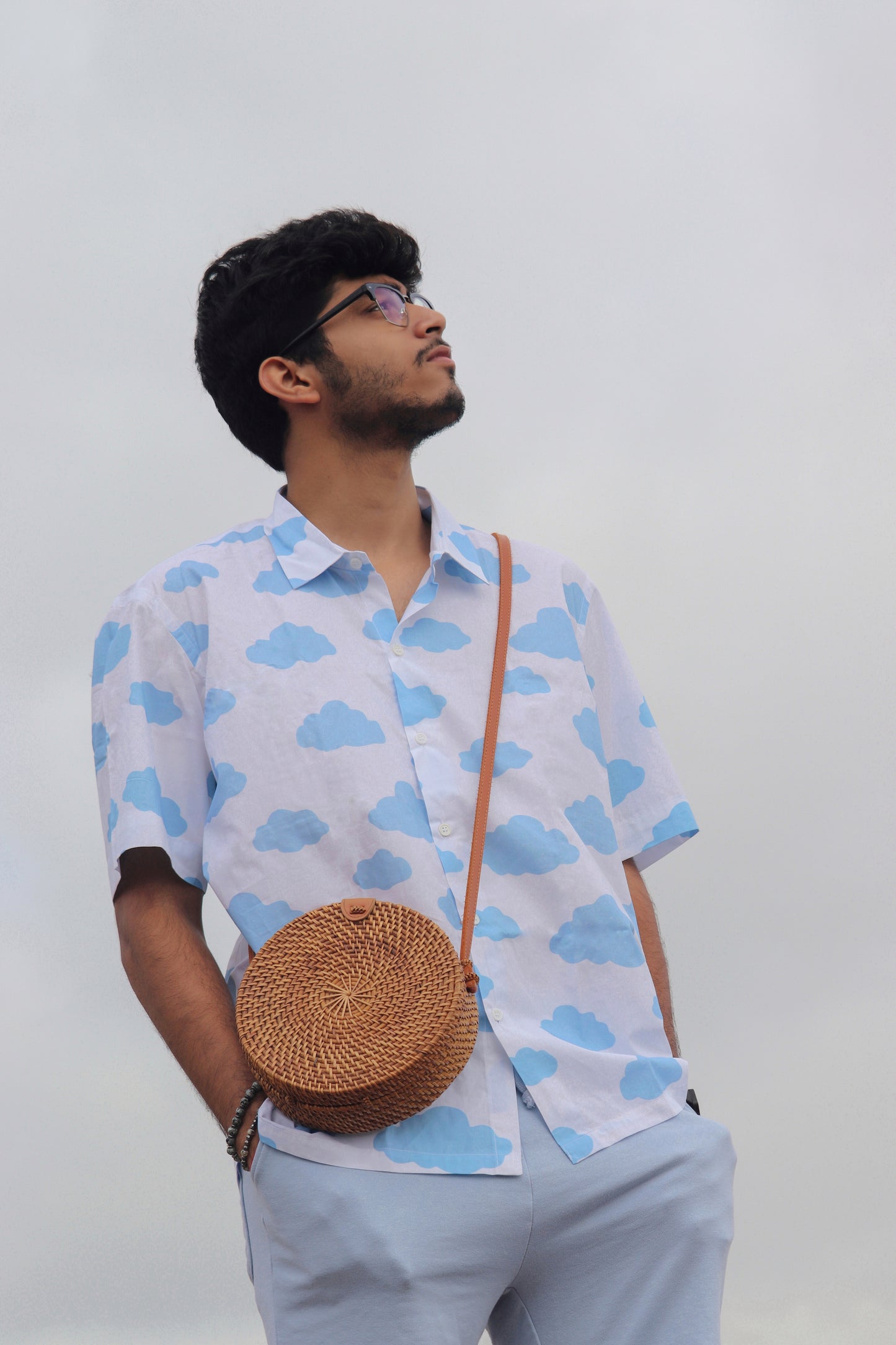 Alag Asmaan | White Cloud Print | Unisex Shirt