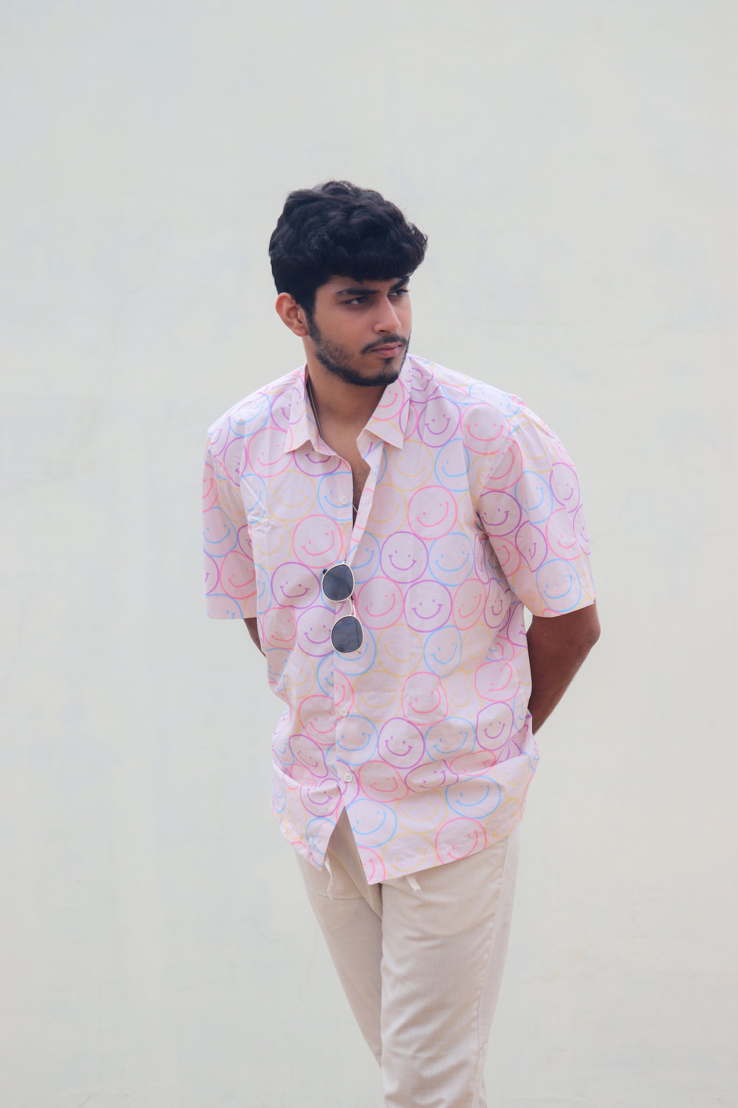 Udd Gaye | Smilie Print Cotton Shirt| Unisex