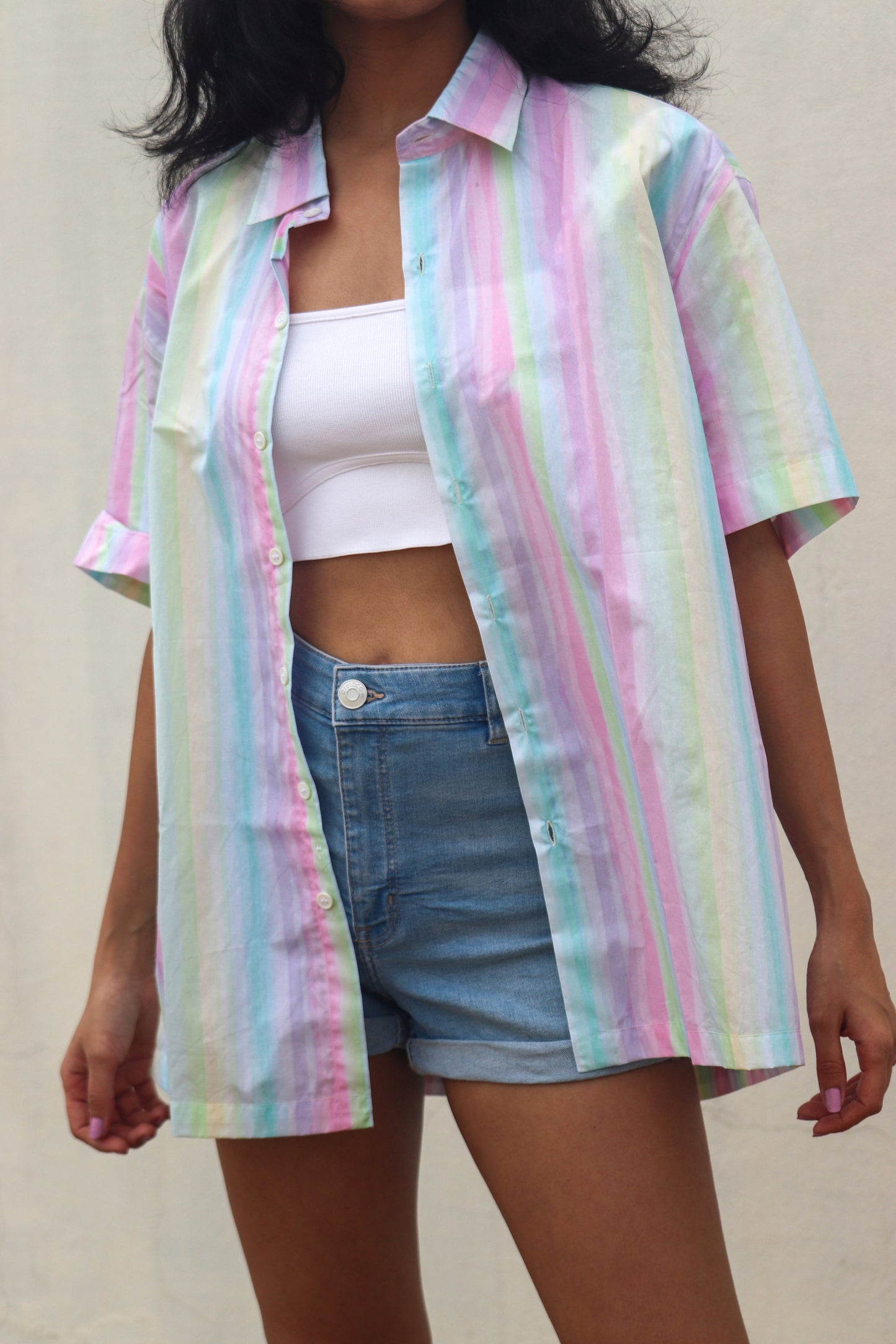 Heatwaves | Multi Colour Pastel Cotton Shirt | Unisex