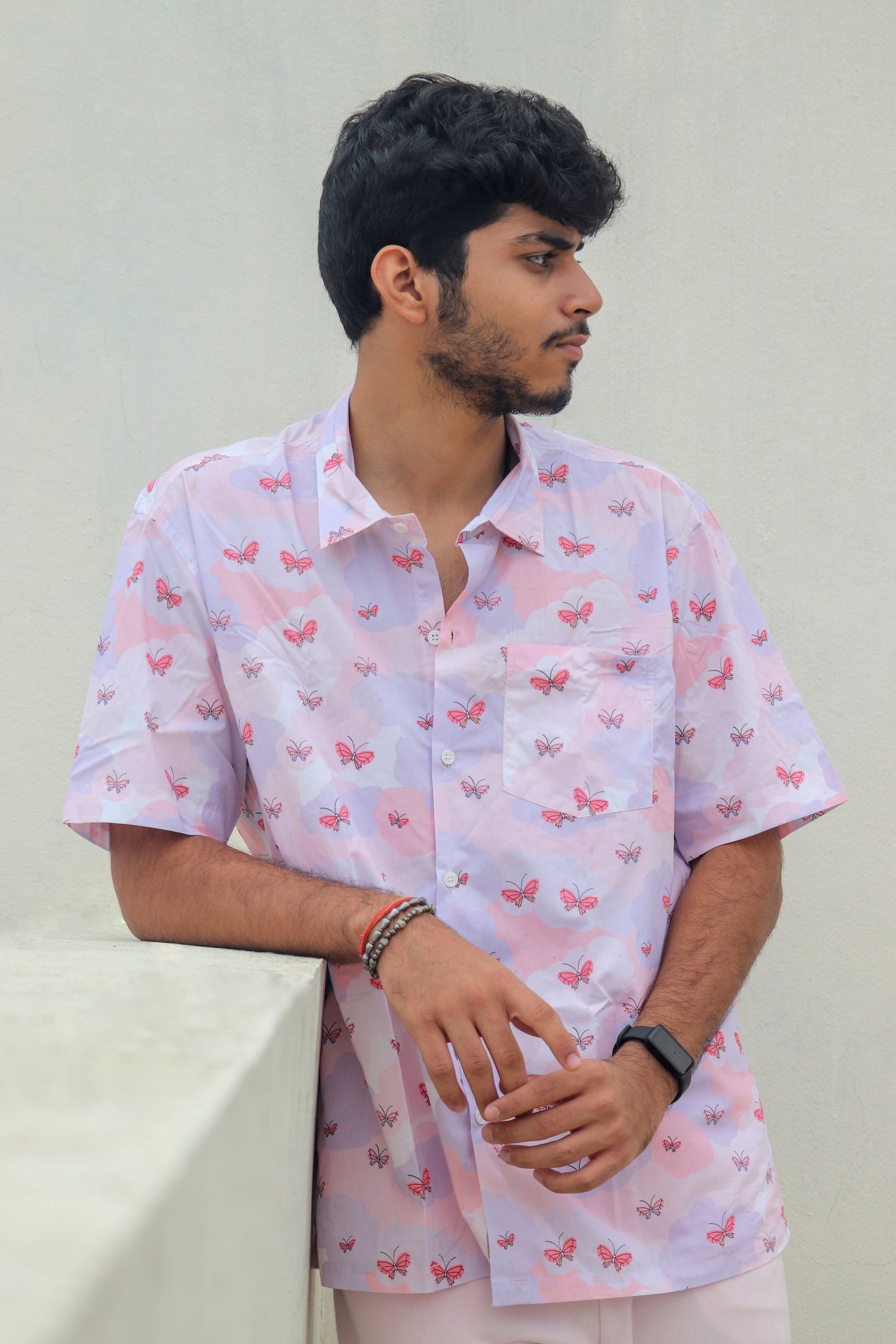 Feelings | Pastel Butterfly Print Cotton Shirt | Unisex